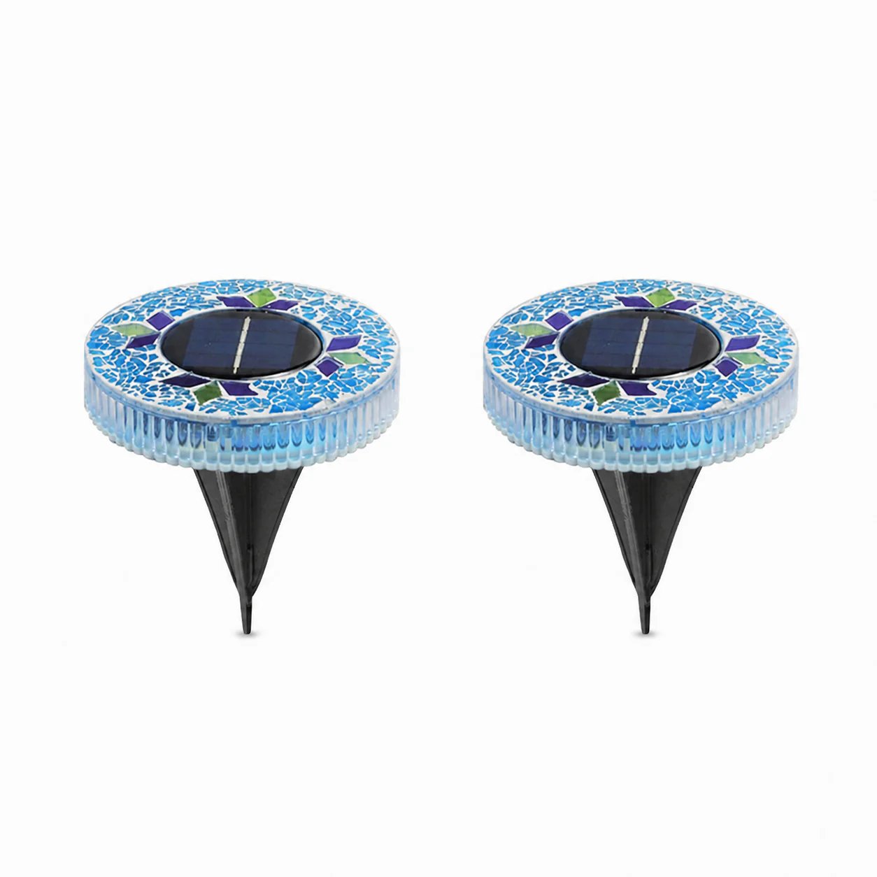 🛋️Solar Mosaic Disk Lights – Waterproof LED Pathway Lights with Auto On/Off