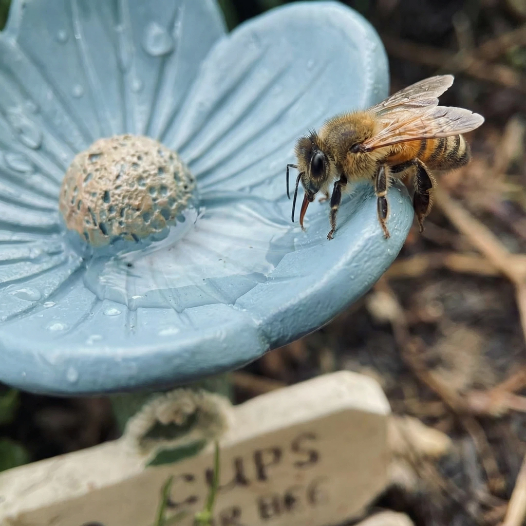 Flower-Shaped Ceramic Bee Watering Station (Random Color)