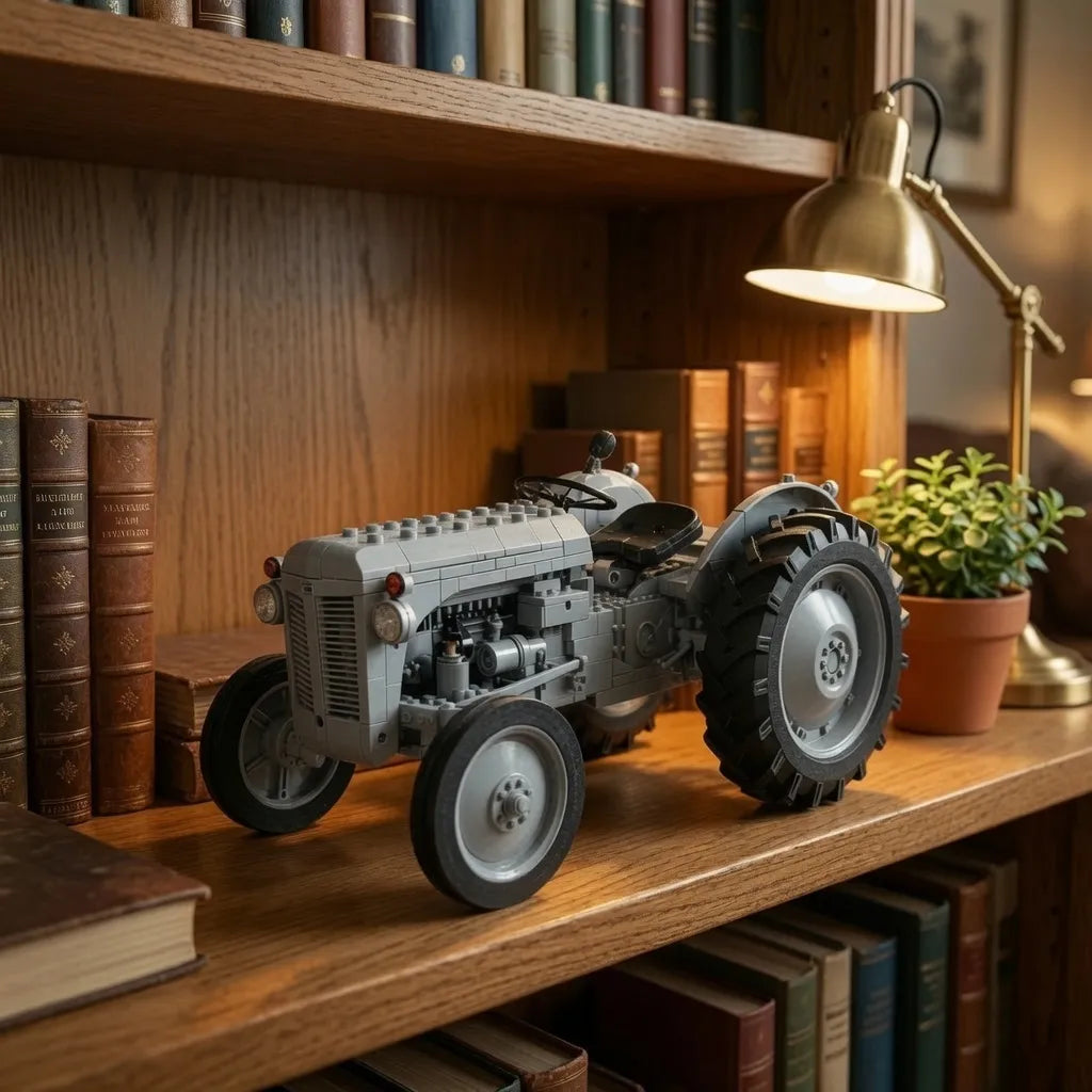 Classic 1948 Grey Farm Tractor Building Block Set – Vintage Field Edition